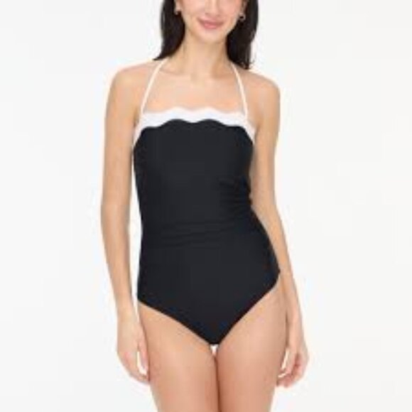 J.Crew Factory Scalloped one-piece swimsuit - Picture 1 of 1